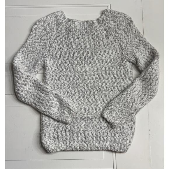 Chunky Knit Sweater White Gray Women's Small Buffalo David Bitton - Picture 5 of 5
